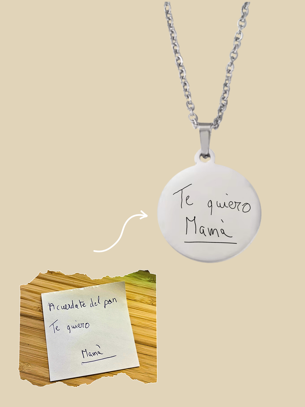 GERDA | Collar Grabado con Letra Manuscrita