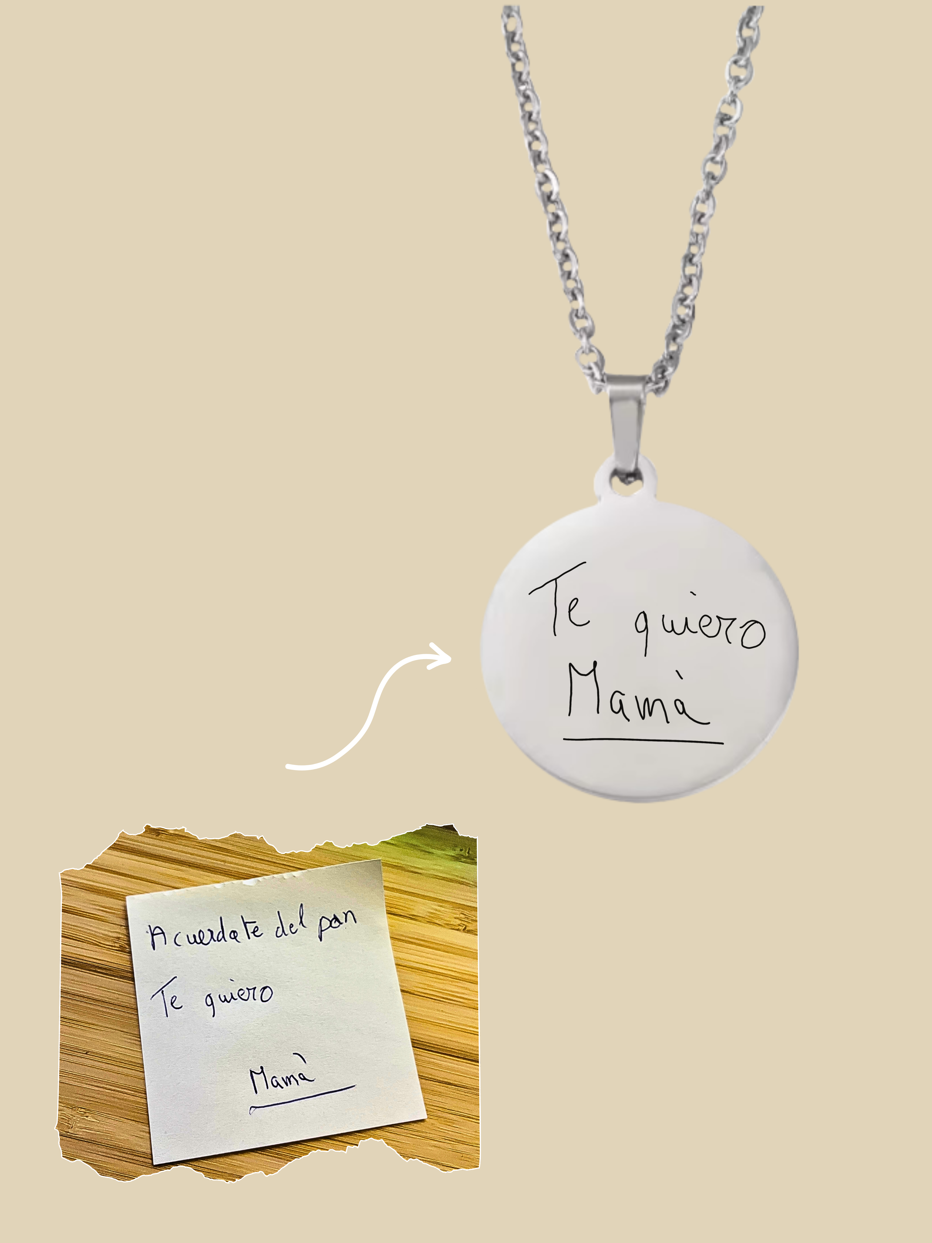 GERDA | Collar Grabado con Letra Manuscrita