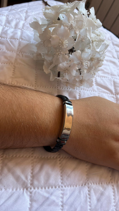 Pulsera de Cuero | Acero Inoxidable