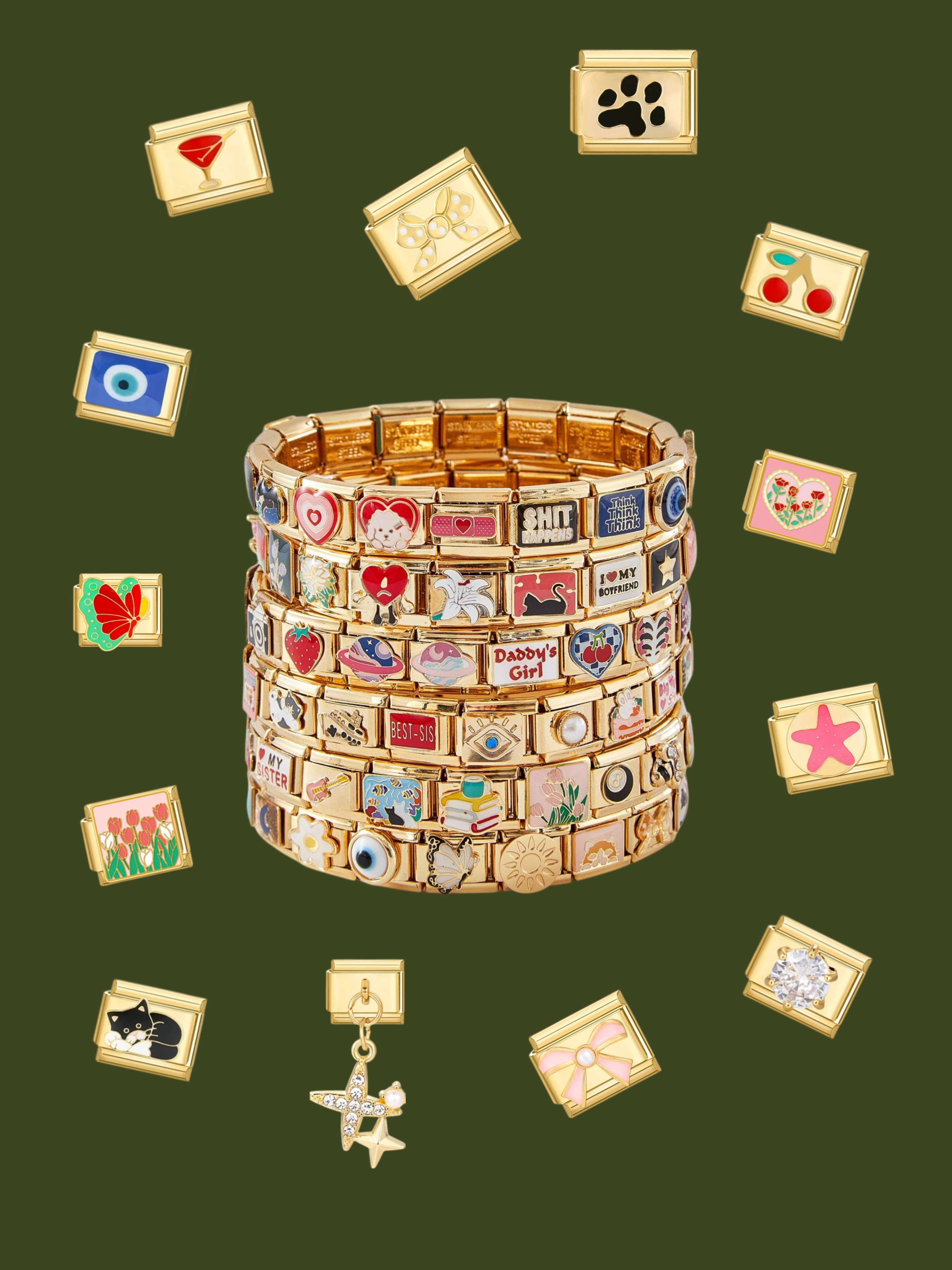 CHARMS CARRI ❀ | Charms Brazalete Italiano