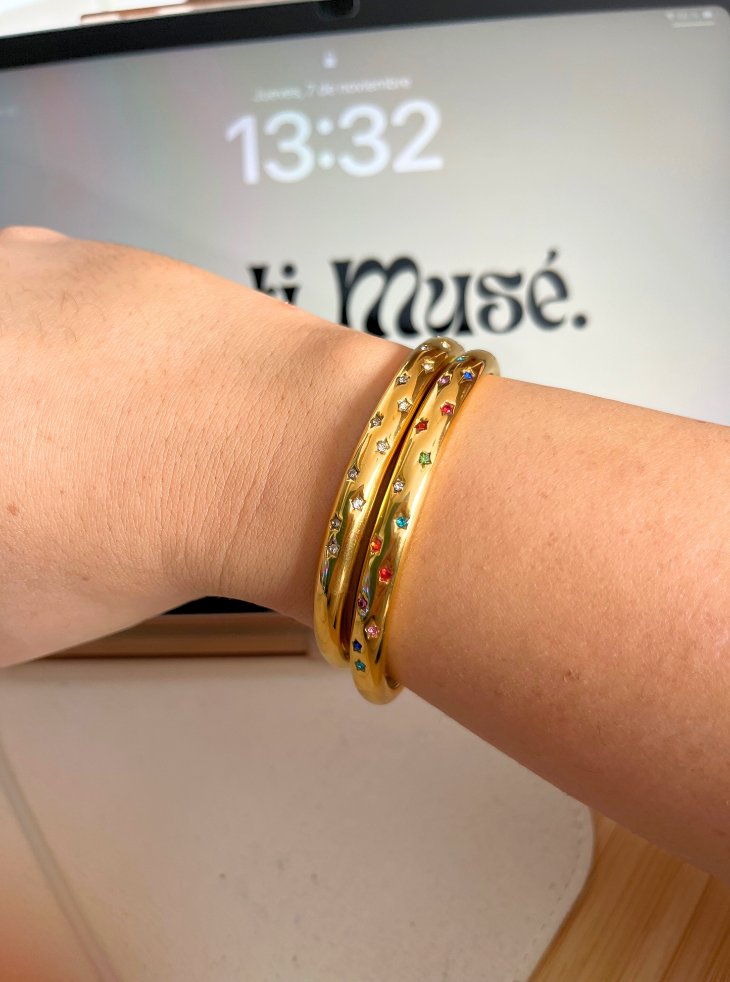 MARGA | Brazalete diamantitos blancos