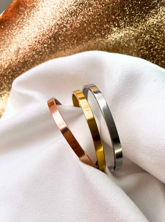 VARO ORO ROSÉ | Brazalete Grabado a Mano