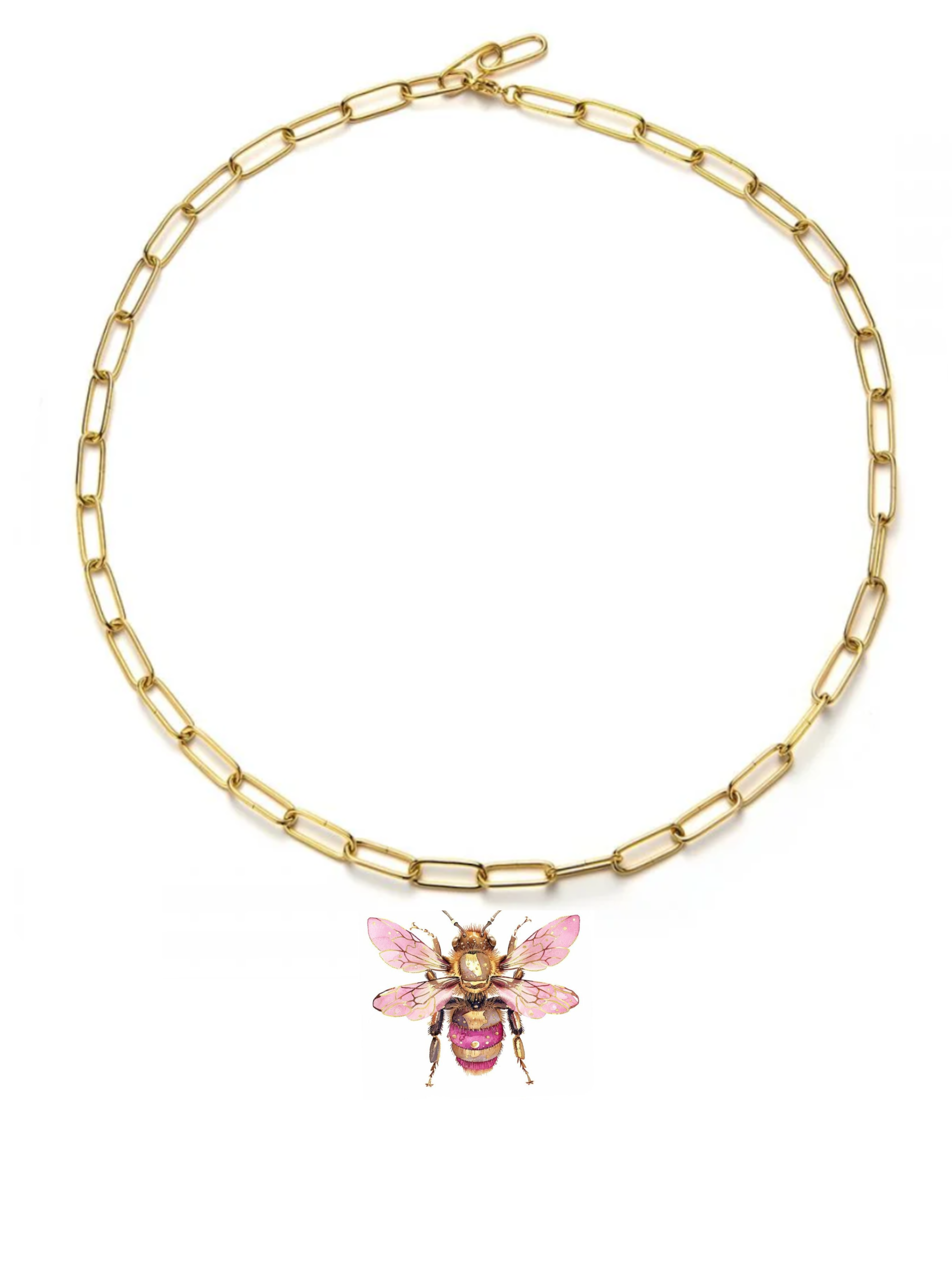 ARLIVI's | Collar Eslabones Abeja Rosa